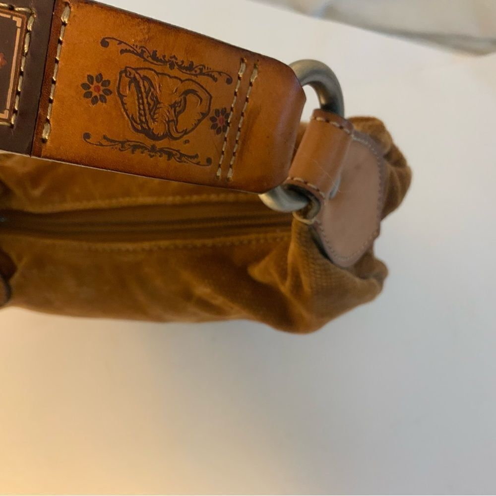 Fossil Brown Brushed Corduroy Velvet  Handbag Leather University of AL Strap - Picture 6 of 12